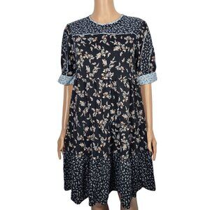Ann Taylor Women's Boho/Peasant Floral Tiered Short Sleeve Dress Size M